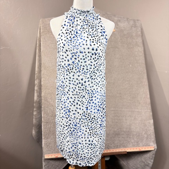 cloth & stone Dresses & Skirts - Cloth & Stone Blue Abstract Dot Halter Shift Dress C6284-A99 Womens Medium